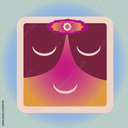 cute icon with flower mandala