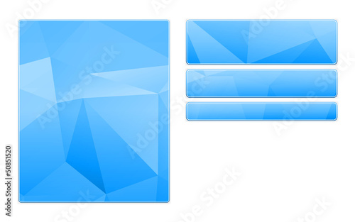 Blank blue polygon style buttons