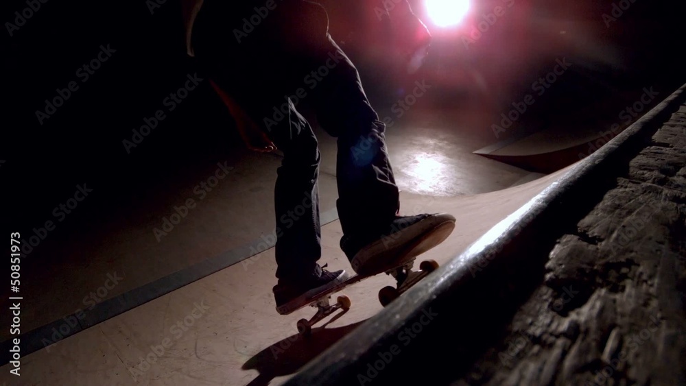 Skater dropping in on ramp Skater dropping in on ramp