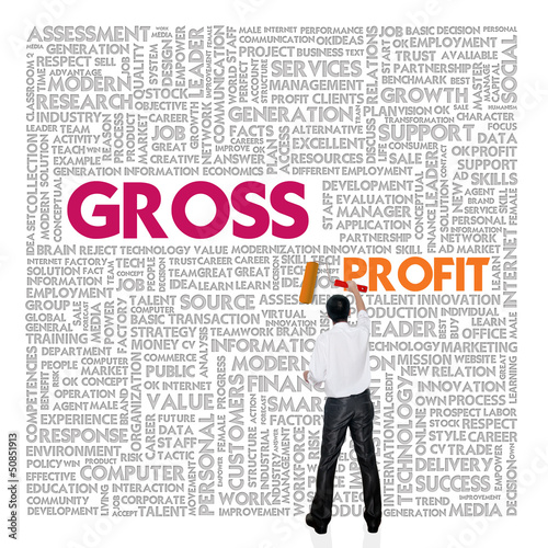 Business word cloud for business and finance concept, Gross Prof