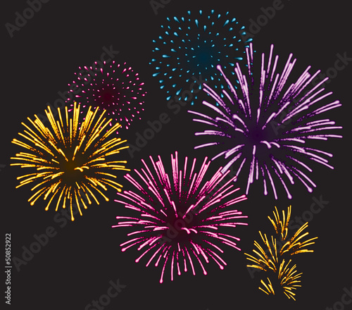 Realistic Vector fireworks
