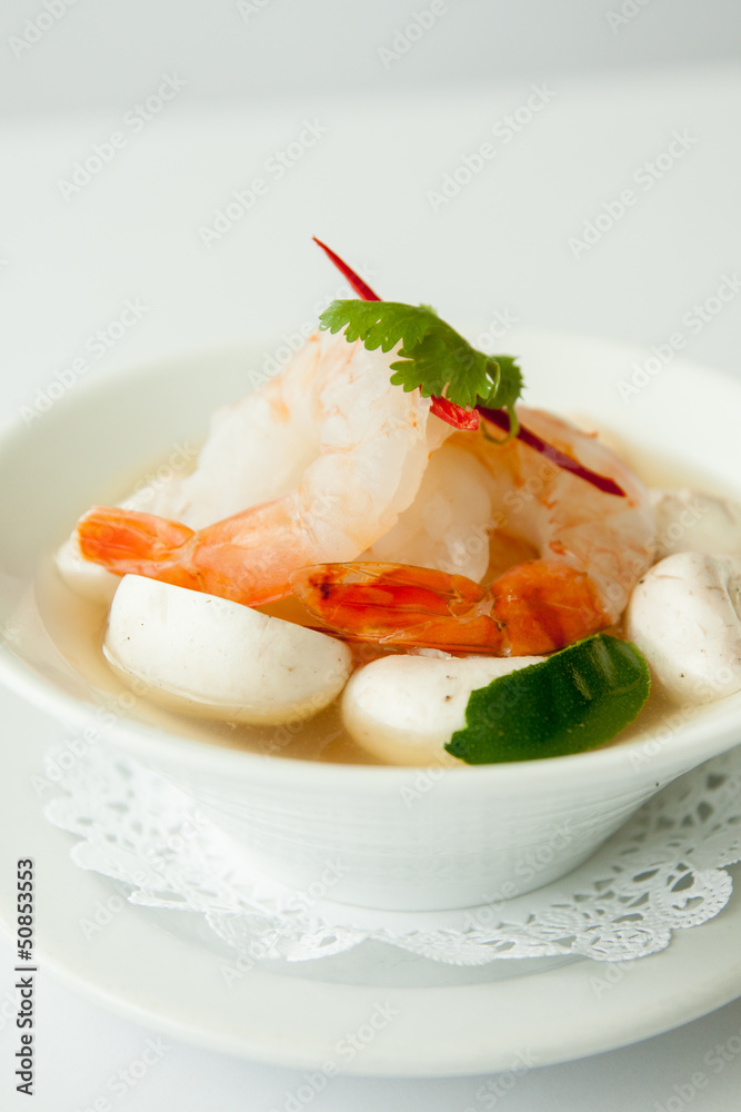Tom yum prawn, Thai popular soup.