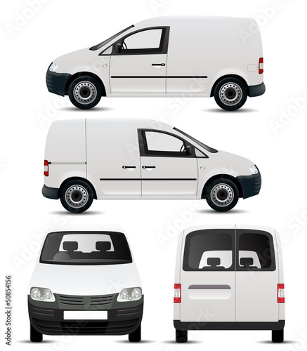 White Commercial Vehicle Mockup