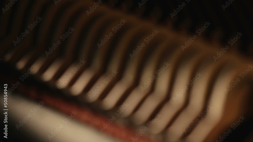 Close-up view of piano parts 