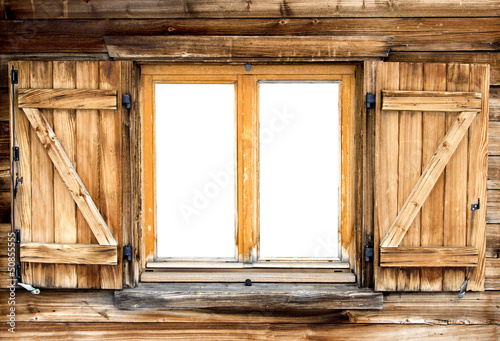 Fotografie mountain hut window isolated