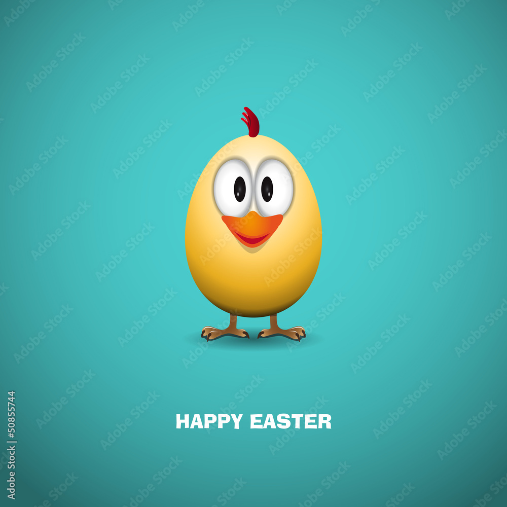 Happy easter - Funny chicken egg - vector card Happy easter - Funny chicken egg - vector card