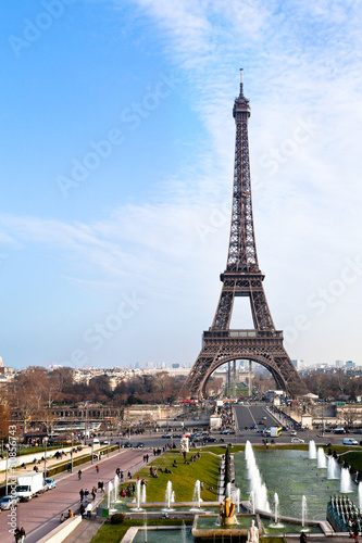 panoramic view of eiffel tower in Paris