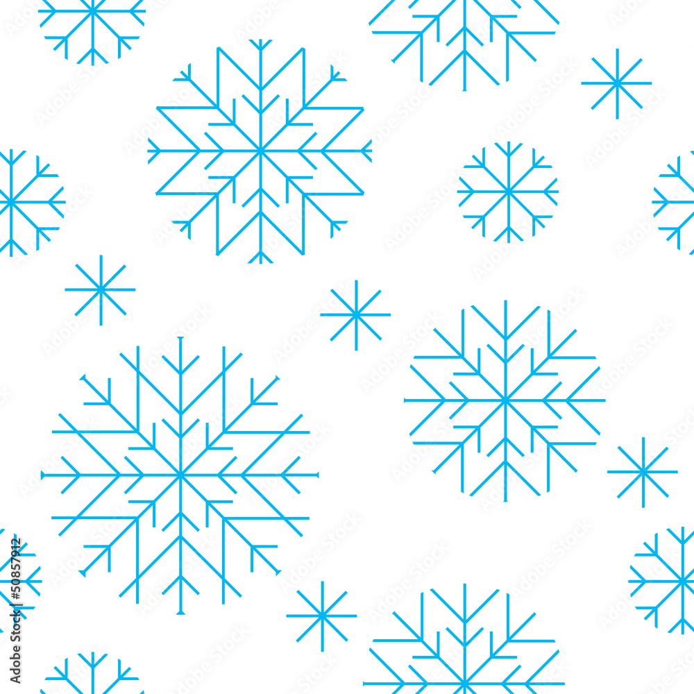vector seamless pattern of snowflakes