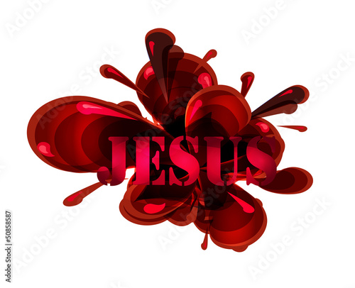 Jesus'  blood  vector splash banner