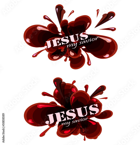 Jesus  blood  vector splash bubbles banner