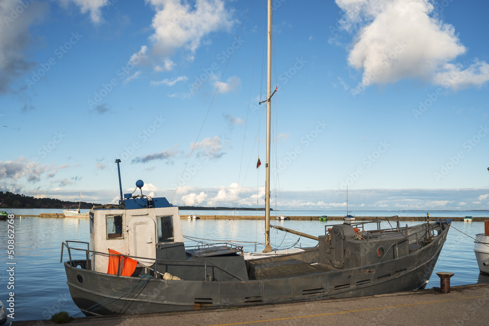 Old fishing boat in Nida, Curonian spit, Lithuania Old fishing boat in Nida, Curonian spit, Lithuania