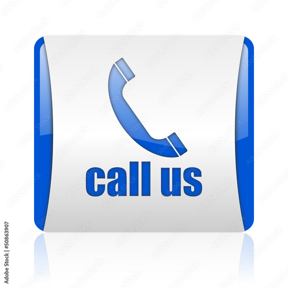 call us blue square web glossy icon call us blue square web glossy icon