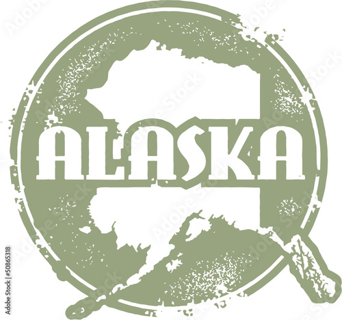 Vintage Alaska USA State Stamp