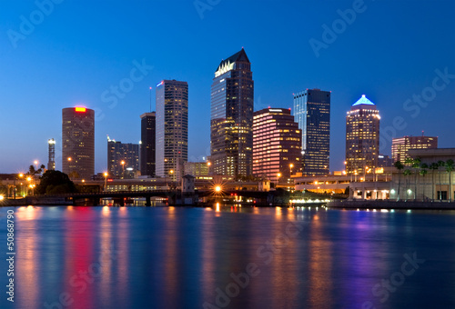Downtown Tampa Florida Skyline at Night © CJM Grafx