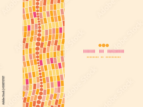 Vector fire mosaic tiles seamless horizontal pattern background