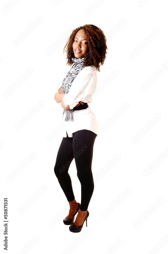 Black girl in studio. Black girl in studio.