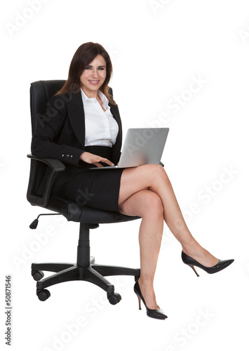 Young Businesswoman Using Laptop