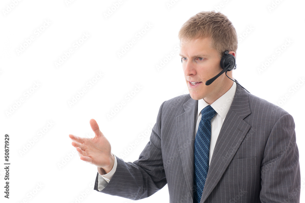 a young businessman on white background a young businessman on white background