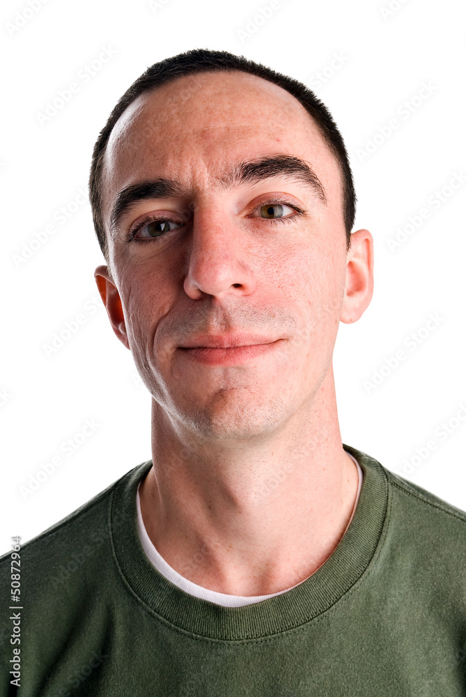 Caucasian Male Headshot on white Caucasian Male Headshot on white