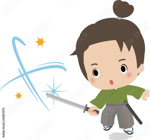刀を振るう侍