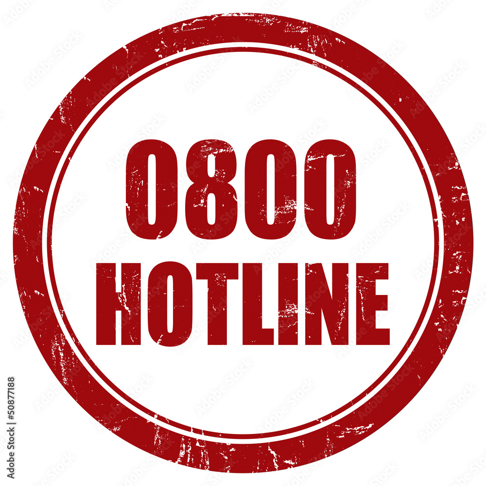 Grunge Stempel rot rund 0800 HOTLINE Grunge Stempel rot rund 0800 HOTLINE