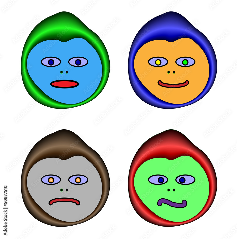 collection of four unusual animated emoticons collection of four unusual animated emoticons
