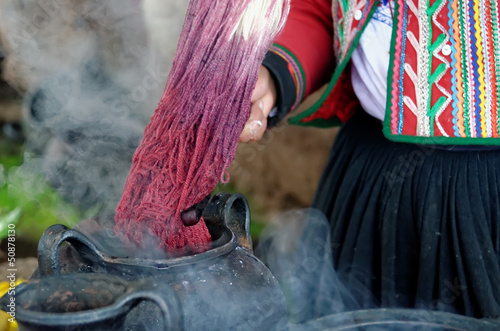 Quadro em tela dyeing wool craft