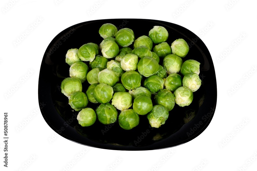 Brussels sprouts on black plate © Arena Photo UK Brussels sprouts on black plate © Arena Photo UK