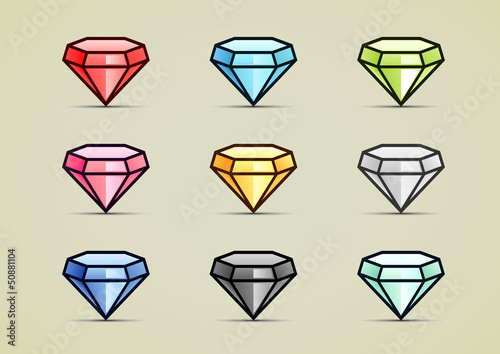 nine colorful diamonds