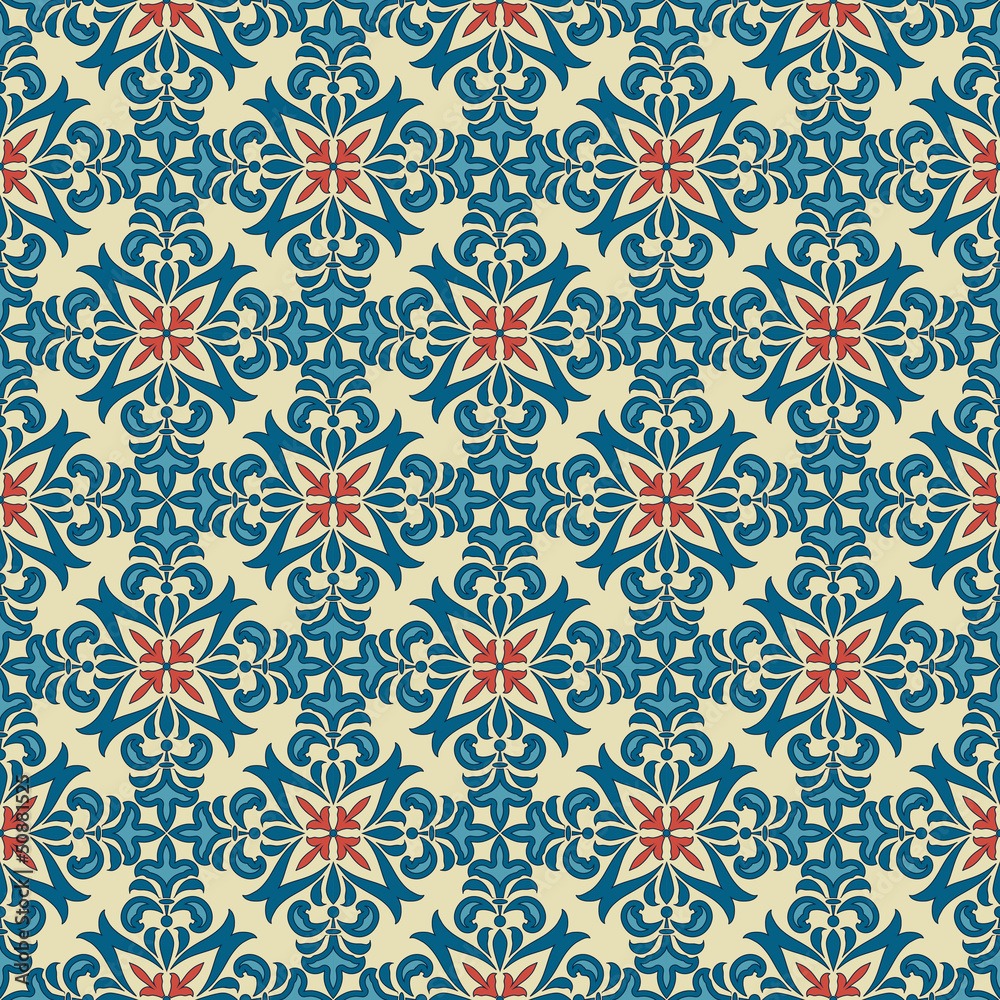 vector seamless  vintage floral  pattern