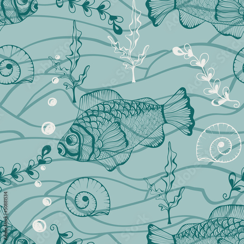 Vector Seamless Underwater Pattern