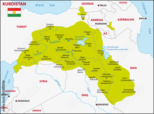 Kurdistan map photo