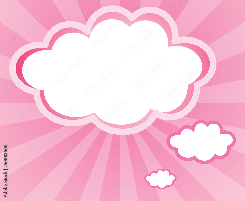 A cloud with a pink background