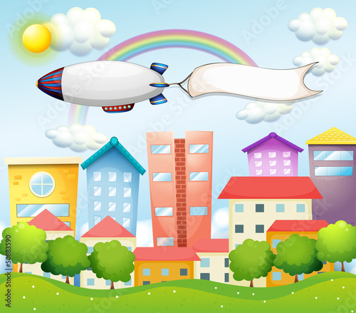 An aircraft and the empty banner