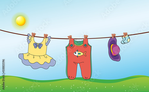 A child's washed clothing