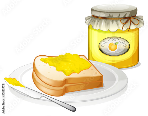 A lemon jam with bread