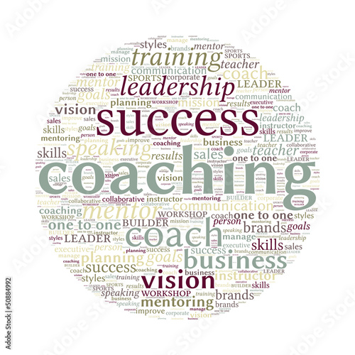 Coaching Concept Vector Word Cloud on white background #50884992