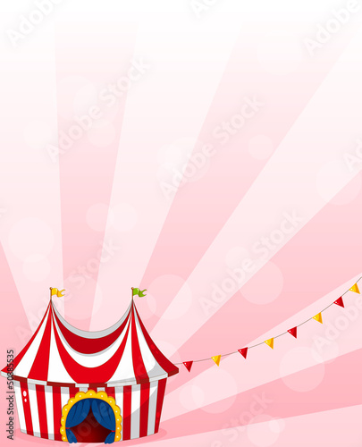 A stationery with a circus tent design