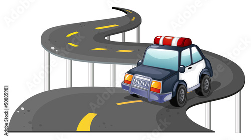 A police car at the road