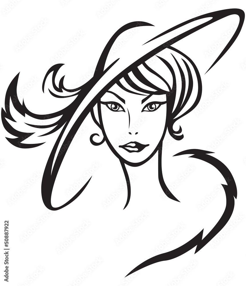 Beautiful lady in hat Beautiful lady in hat