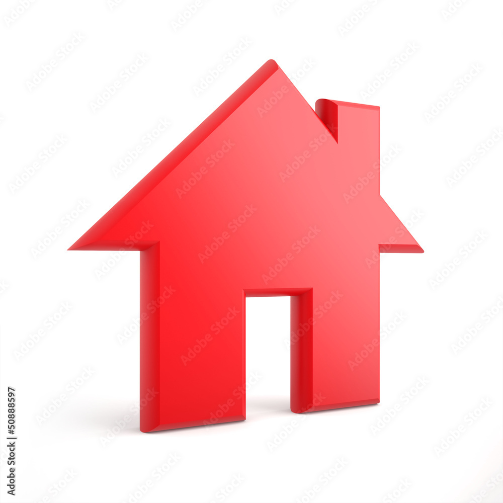 3d red home icon 3d red home icon
