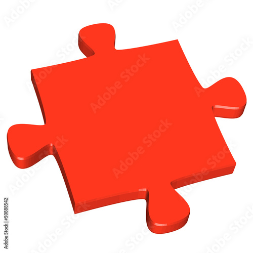 3D Puzzleteil rot