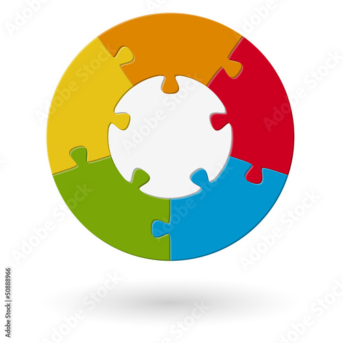 Puzzle rund - Basis mit 5 Optionen
