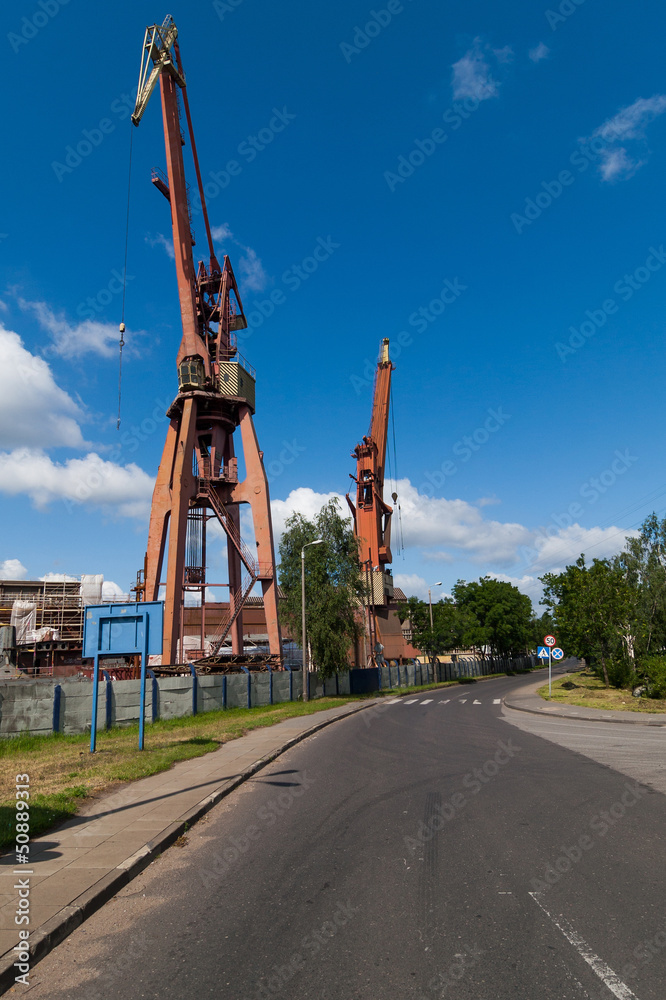 Two cranes