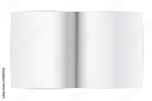blank open notebook on the white background