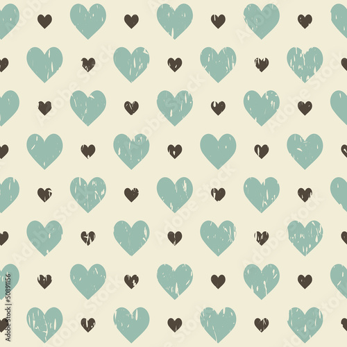 retro seamless pattern with hearts