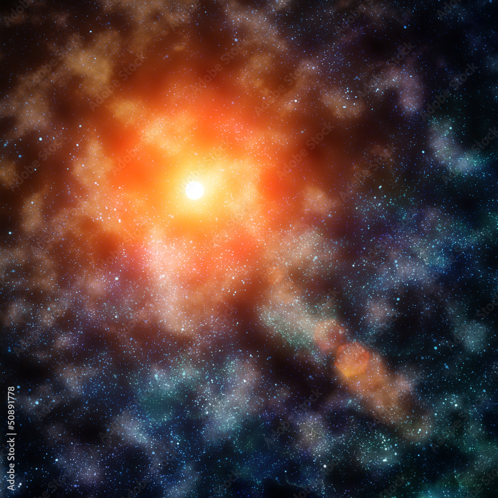 Naklejka premium illustration of space with multiple stars