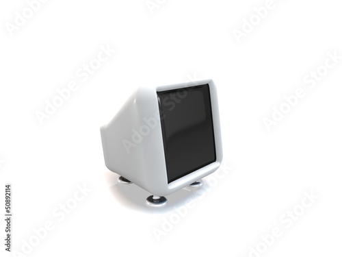 White retro TV Set. Isolated on white background.
