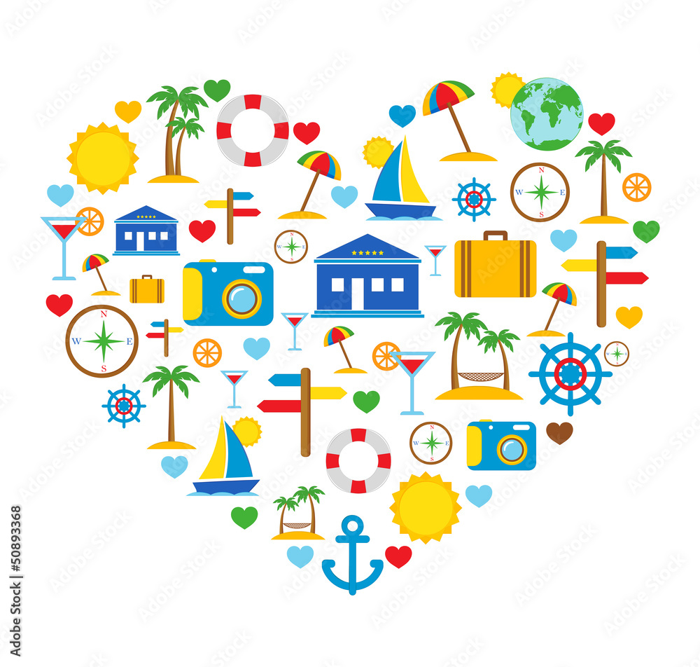 Love of travel. Travel icons. Love of travel. Travel icons.