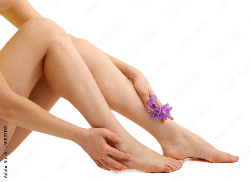 Beautiful woman legs, isolated on white Beautiful woman legs, isolated on white
